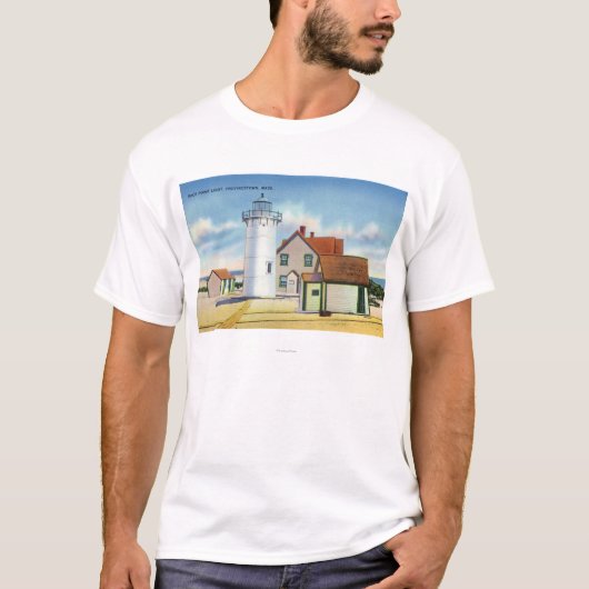 Uitzicht van de vuurtoren van het Race Point T-shirt (Voorkant)