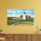 Uitzicht van de vuurtoren van Nobska, Bossen Hole Canvas Afdruk (Insitu (Woonkamer))
