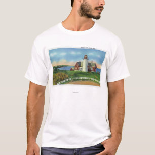 Uitzicht van de vuurtoren van Nobska, Bossen Hole T-shirt