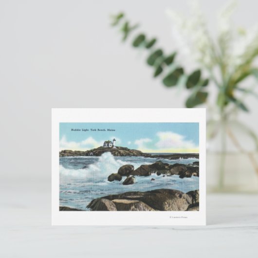 Uitzicht van de vuurtoren van Nubble Briefkaart (Staand voorkant)