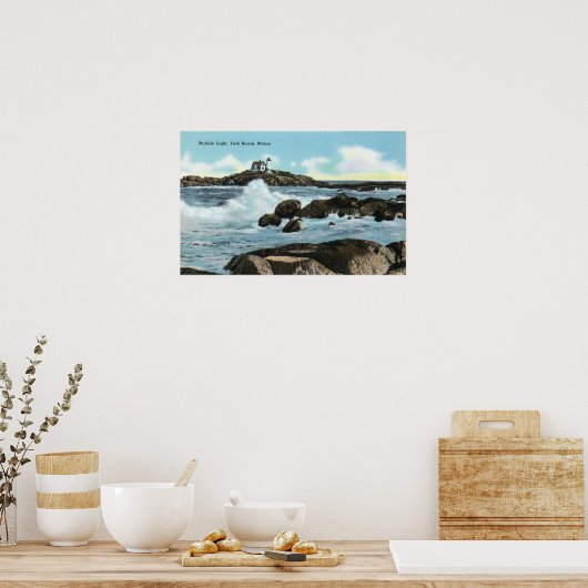 Uitzicht van de vuurtoren van Nubble Poster (Keuken)