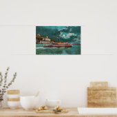 Uitzicht van de vuurtoren van Yerba Buena bij nach Poster (Keuken)