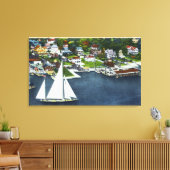 Uitzicht van de Waterfront Canvas Afdruk (Insitu (Woonkamer))
