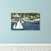 Uitzicht van de Waterfront Canvas Afdruk (Insitu (Houten vloer))