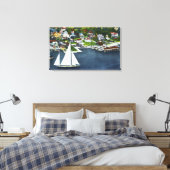 Uitzicht van de Waterfront Canvas Afdruk (Insitu (Slaapkamer))
