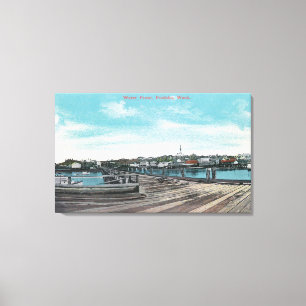 Uitzicht van de Waterfront Canvas Afdruk