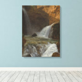 Uitzicht van de watervallen in Tivoli (door Bidaul Canvas Afdruk (Insitu (Houten vloer))