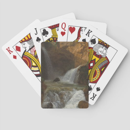 Uitzicht van de watervallen in Tivoli (door Bidaul Pokerkaarten (Achterkant)