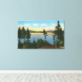 Uitzicht van de Wawbeek Club van Upper Saranac Lak Canvas Afdruk (Insitu (Houten vloer))