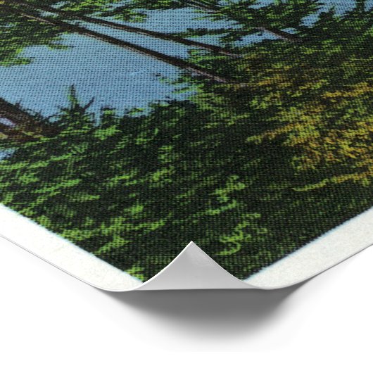 Uitzicht van de Wawbeek Club van Upper Saranac Lak Poster (Hoek)