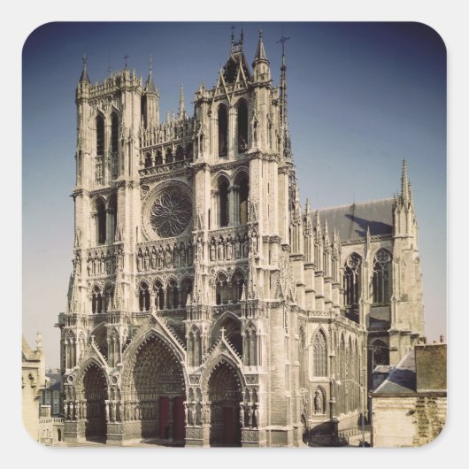 Uitzicht van de West Facade, c.1220-70 Vierkante Sticker (Voorkant)