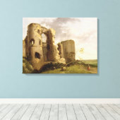 Uitzicht van de West Gate of Pevensey Castle, Suss Canvas Afdruk (Insitu (Houten vloer))