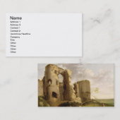 Uitzicht van de West Gate of Pevensey Castle, Suss Visitekaartje (Voorkant / Achterkant)