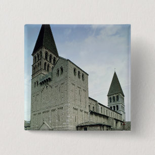 Uitzicht van de westelijke façade, 10e-11e eeuw vierkante button 5,1 cm