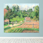 Uitzicht van de Window Camille Pissarro van de kun Canvas Afdruk (Insitu (Houten vloer))