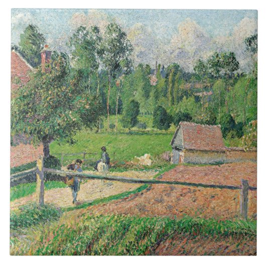Uitzicht van de Window Camille Pissarro van de kun Tegeltje (Voorkant)