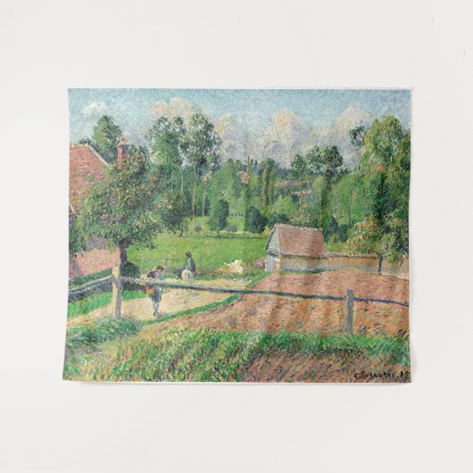 Uitzicht van de Window Camille Pissarro van de kun Wandkleed (Voorkant (horizontaal))