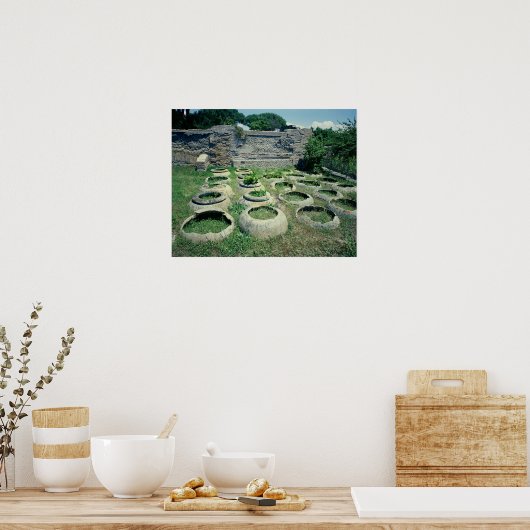 Uitzicht van de winkels poster (Keuken)