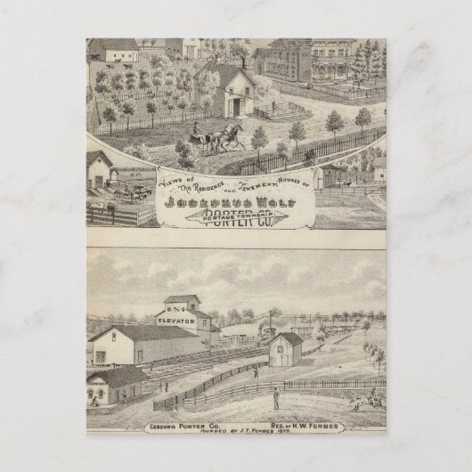 Uitzicht van de woonplaats Josephus Wolf Briefkaart (Voorkant)