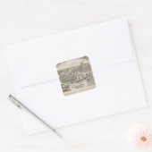 Uitzicht van de woonplaats Josephus Wolf Vierkante Sticker (Envelop)
