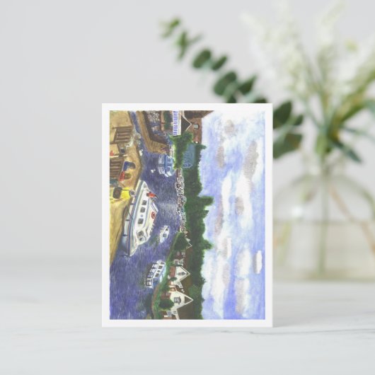 Uitzicht van de Wroxham Bridge Norfolk Broads Briefkaart (Staand voorkant)