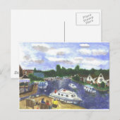 Uitzicht van de Wroxham Bridge Norfolk Broads Briefkaart (Voorkant / Achterkant)