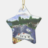 Uitzicht van de Wroxham Bridge Norfolk Broads Keramisch Ornament (Links)