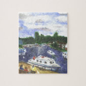 Uitzicht van de Wroxham Bridge Norfolk Broads Legpuzzel (Verticaal)