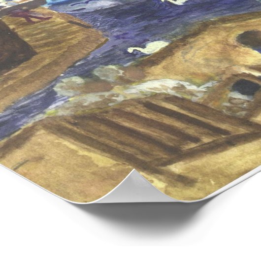 Uitzicht van de Wroxham Bridge Norfolk Broads Poster (Hoek)