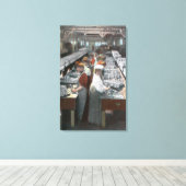 Uitzicht van de zalmkankerij canvas afdruk (Insitu (Houten vloer))