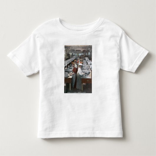 Uitzicht van de zalmkankerij kinder shirts (Voorkant)