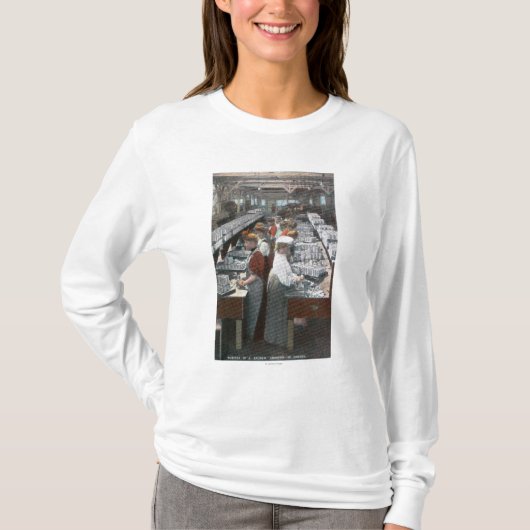 Uitzicht van de zalmkankerij t-shirt (Voorkant)