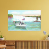 Uitzicht van de Zeemeermin van de Mist Boat Canvas Afdruk (Insitu (Woonkamer))