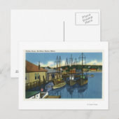 Uitzicht van de Zeilboten gedoceerd in de haven Briefkaart (Voorkant / Achterkant)