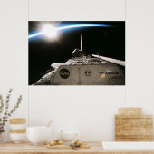 Uitzicht van de zon van de Space Shuttle Endeavor Poster (Keuken)
