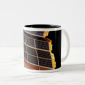 Uitzicht van de zonnepanelen tweekleurige koffiemok (Voorkant rechts)