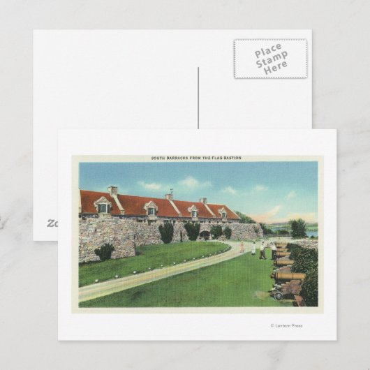 Uitzicht van de ZuidBarracks van de vlag Briefkaart (Voorkant / Achterkant)