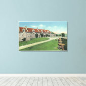 Uitzicht van de ZuidBarracks van de vlag Canvas Afdruk (Insitu (Houten vloer))