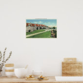 Uitzicht van de ZuidBarracks van de vlag Poster (Keuken)