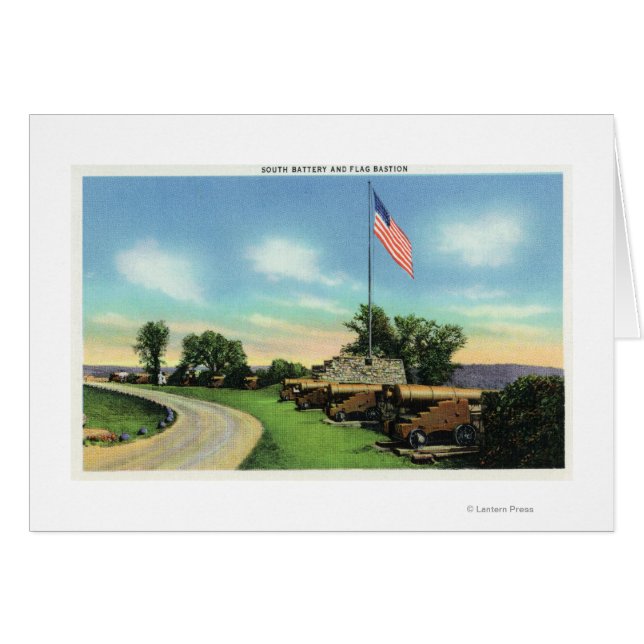 Uitzicht van de Zuidelijke Batterij en de Vlagbass (Voorkant Horizontaal)