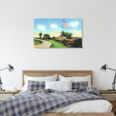 Uitzicht van de Zuidelijke Batterij en de Vlagbass Canvas Afdruk (Insitu (Slaapkamer))