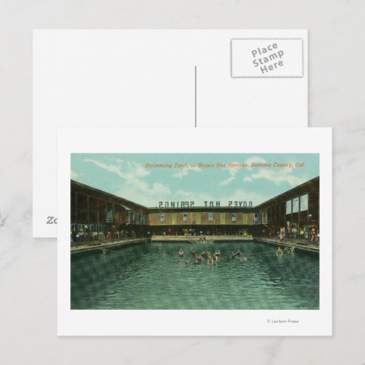 Uitzicht van de zwembad briefkaart (Voorkant / Achterkant)