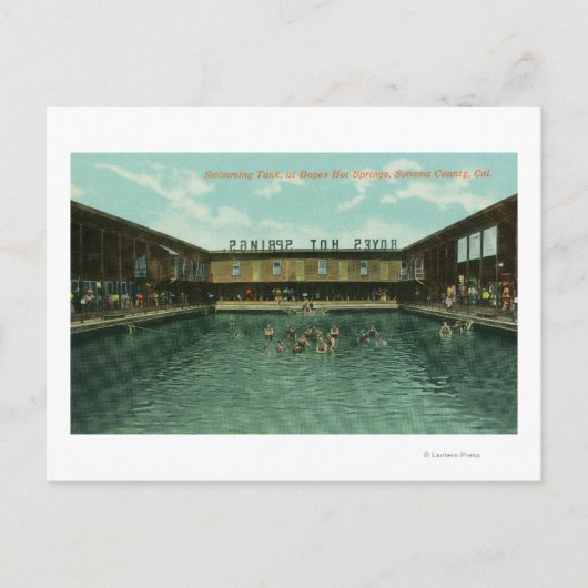 Uitzicht van de zwembad briefkaart (Voorkant)