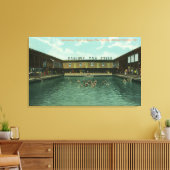 Uitzicht van de zwembad canvas afdruk (Insitu (Woonkamer))