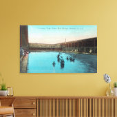 Uitzicht van de Zwemmetrieke TankBoyes Hot Springs Canvas Afdruk (Insitu (Woonkamer))