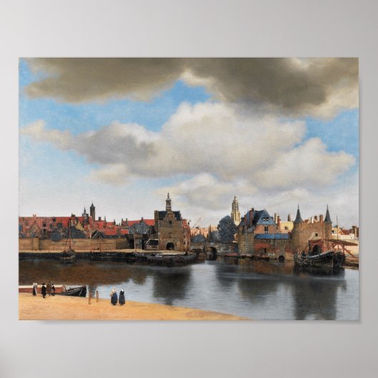 Uitzicht van Delft, door Johannes Vermeer Poster (Voorkant)