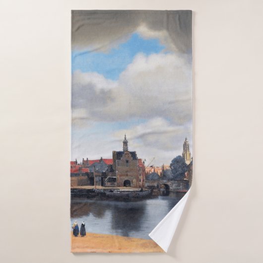 Uitzicht van Delft, Johannes Vermeer, 1659-1660 Badhanddoek (Badhanddoek)