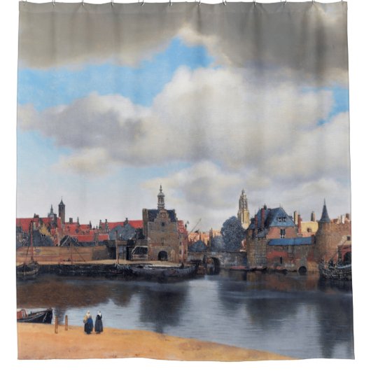 Uitzicht van Delft, Johannes Vermeer Douchegordijn (Voorkant)