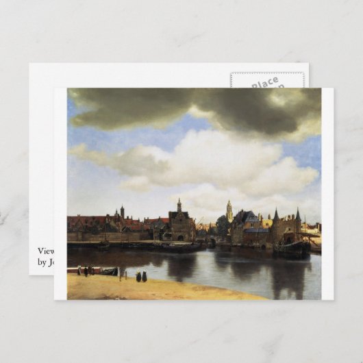 Uitzicht van Delft van Johannes Vermeer Briefkaart (Voorkant / Achterkant)