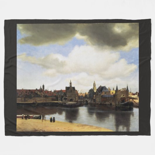 Uitzicht van Delft van Johannes Vermeer Fleece Deken (Voorkant (Horizontaal))